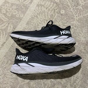 Hoka Womens Clifton 8 Black Running Shoes USED